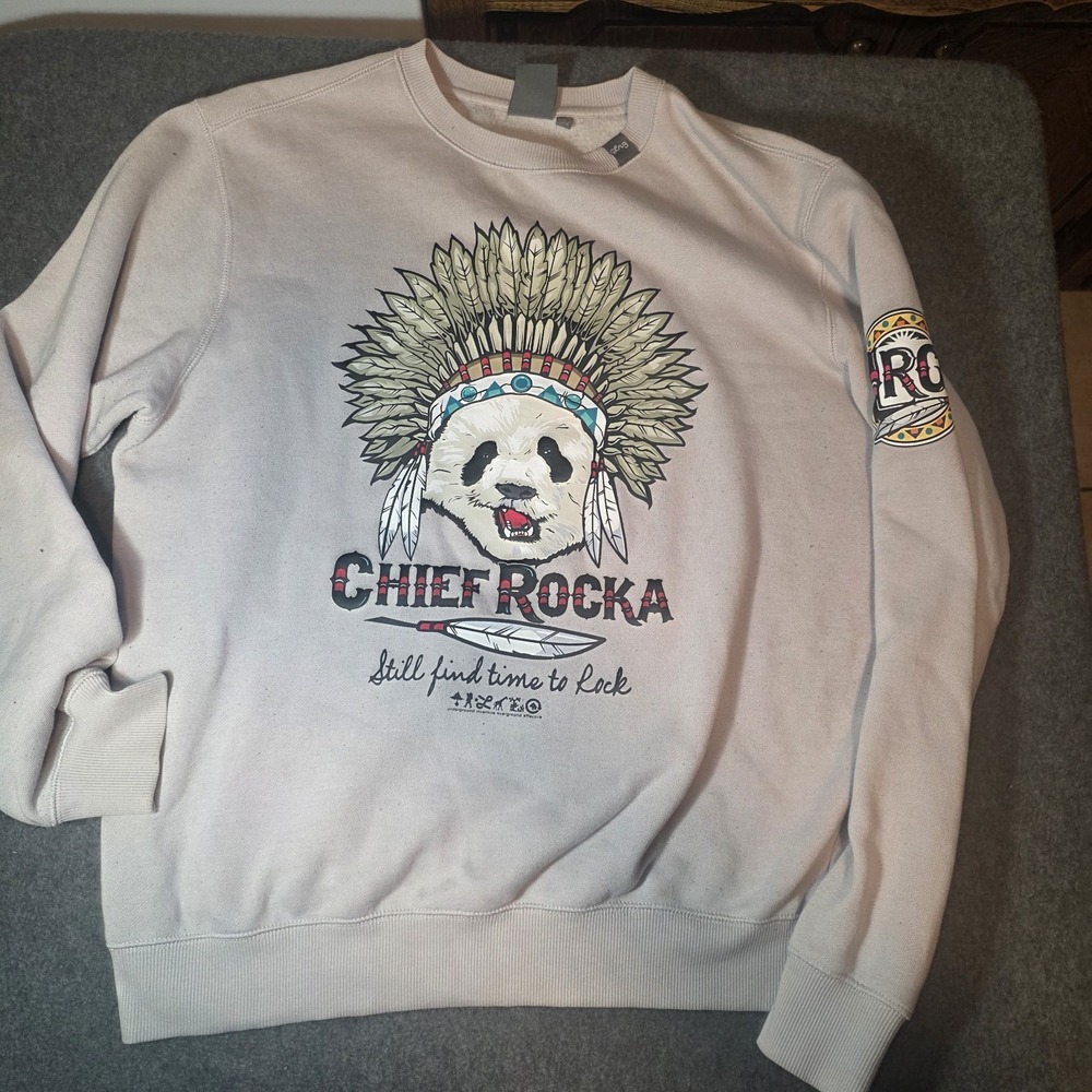 LRG (Lifted Research Group) "Chief Rocka" Panda Crewneck Sweatshirt Xl R1